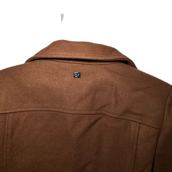 New Calvin Klein Women's Asymmetrical Wool Jacket Brown Size XS Extra Small - Picture 9 of 11